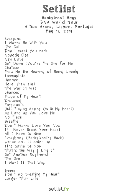 bsb dna tour australia setlist